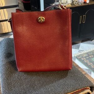 Coach Burgundy Leather Shoulder Bag